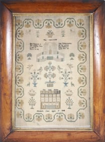 Elizabeth Oaks Aged 8 1848 School Girl Sampler