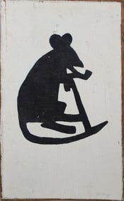 John McLaughlin Silhouette "Nantucket Wharf Rat" Painting on Panel