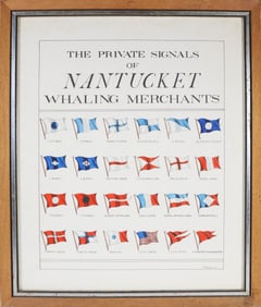 R. R. Newel Print "Private Signal Flags of Nantucket Whaling Merchants", circa 1970