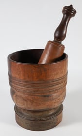 Lignum Vitae Mortar and Pestle, 19th Century