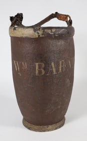 William Barney Nantucket Leather Fire Bucket, 19th Century