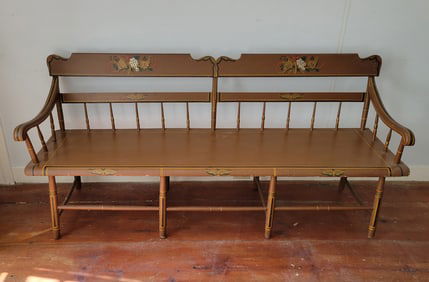 American Decorated Deacon's Bench, circa 1840