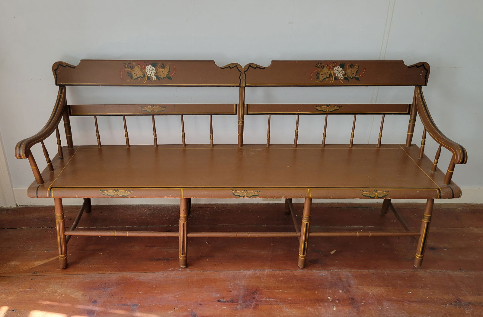 American Decorated Deacon's Bench, circa 1840 (1 of 7)