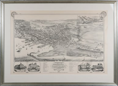 "Bird's Eye View Town of Nantucket" Reprinted by William O. Lincoln, 1948