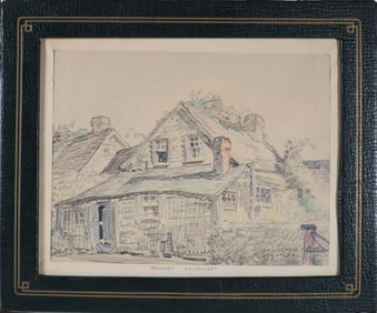 Remington Schuyler Charcoal and Colored Pencil Drawing on Paper "Sconset - Nantucket"
