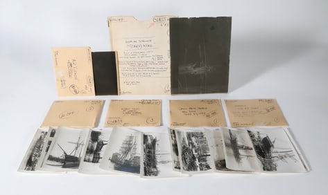 Collection of Whaling and Nautical Glass Negative Photo Plates and Black and White Photographs