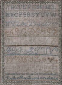 Ruth Merrill 1824 School Girl Needlework Sampler