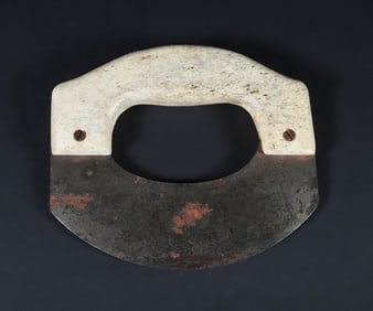 Antique Whale Bone and Steel Food Chopper, 19th Century