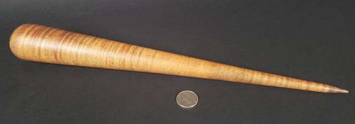 Vintage Tiger Maple Carved Wood Sailors Rope Working Fid