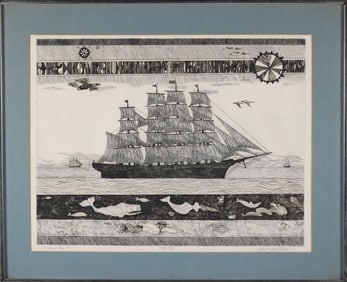 John F. Lochtefeld Limited Edition Etching "Clipper Ship"