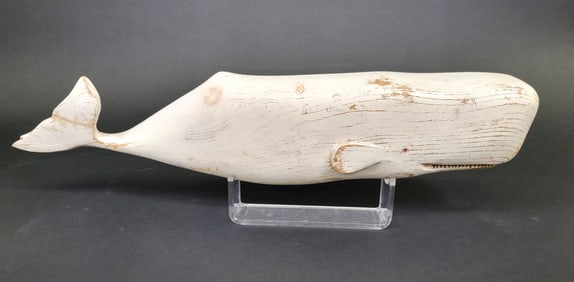 Vintage Full Body Carved and Painted Moby Dick Sperm Whale