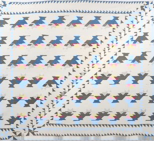 Antique Calico "Baskets" Patchwork Quilt, circa 1920s