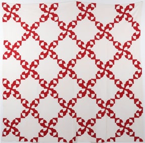 Vintage Winding Path Patchwork Quilt, circa 1930s