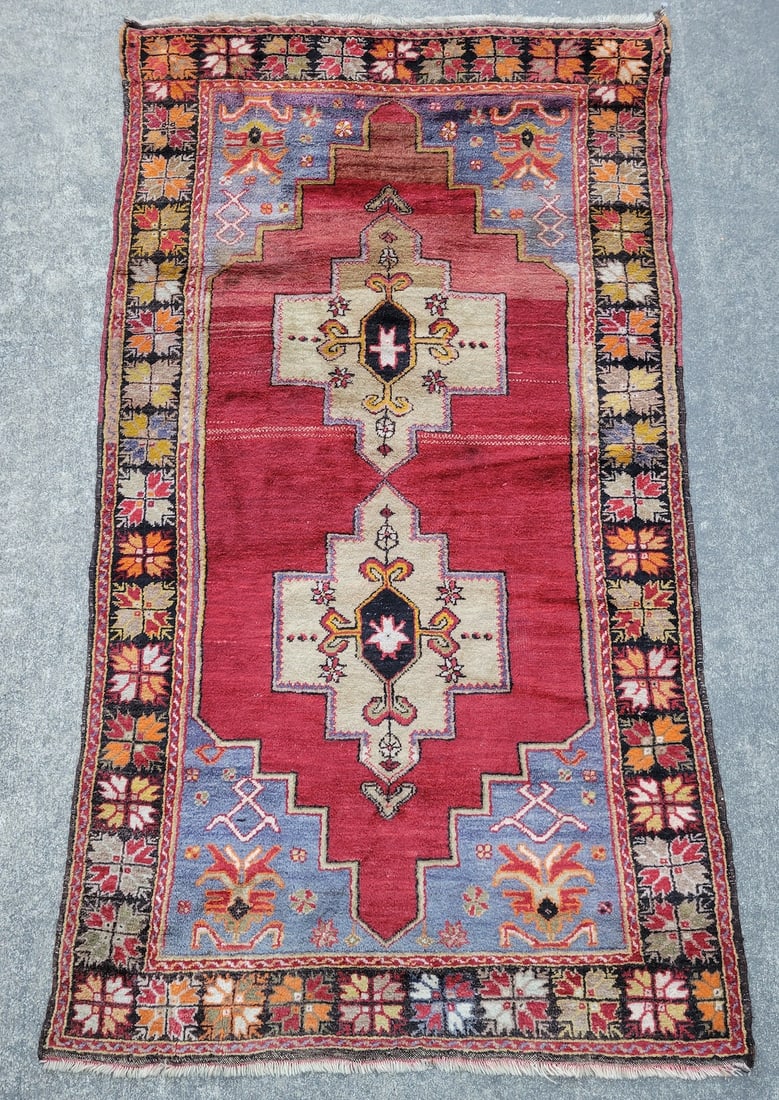 Antique Turkish Tribal Oriental Carpet Wool Rug (1 of 5)