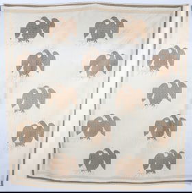 American Folk Art Patriotic Eagle Applique Quilt, 19th Century