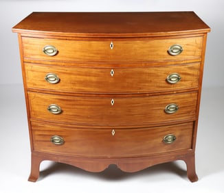 American Bow Front Chest of Drawers, circa 1800