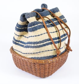 Jose Formoso Reyes Square Open Nantucket Basket with Fabric Liner