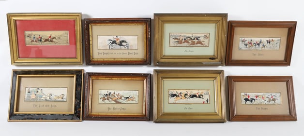 Collection of Eight Stevengraphs, Woven Silk Pictures