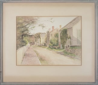 Jane Brewster Reid Nantucket Watercolor on Paper ?Ash Lane"