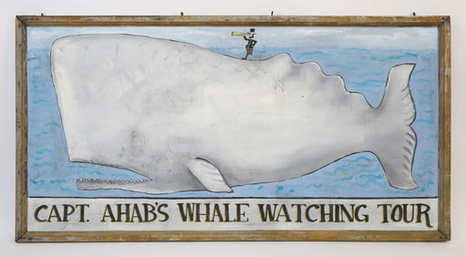 Large "Capt. Ahab's Whale Watching Tour" Sign
