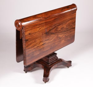 English Exotic Wood Drop Leaf Sunderland Table, circa 1830