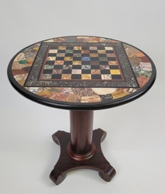 Antique Italian Pietra Dura Specimen Marble Game Table