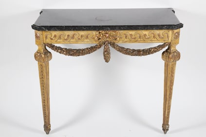 Signed Louis XVI Giltwood Console Table Signed M. Jean Avisse