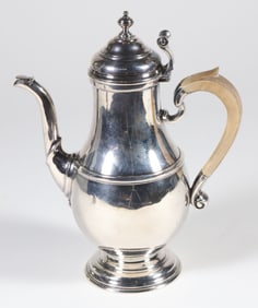 George VI Sterling Silver Coffee Pot, Mark of John Charles Lowe, London 1937