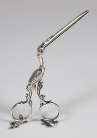 Antique Doctor's Umbilical Cord Silver Scissors
