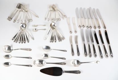 Frank W. Smith Silver Co. "Wood Lily" Sterling Silver Flatware Service