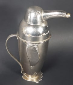 Vintage Art Deco Figural Silverplate Penguin Cocktail Shaker