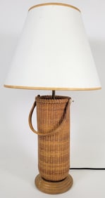 Vintage Nantucket Basket Flower Vase Lamp