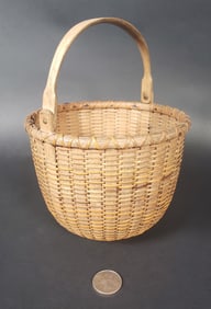 Antique Nantucket Swing Handle Basket, 19th Century