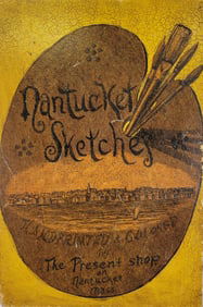 Vintage The Present Shop Nantucket Sketches Advertising Sign