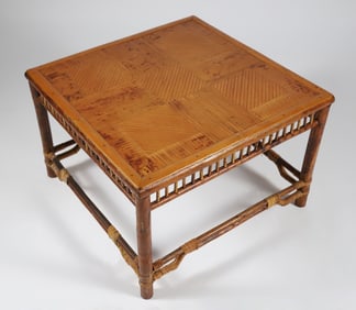 Bamboo Rattan and Faux Bamboo Paint Decorated Coffee Table