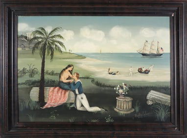 Martha Cahoon (1905-1999) Oil on Board "Sailors Adieu"