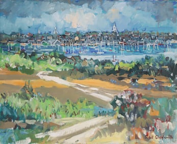 Sybil Goldsmith Oil on Canvas "Nantucket Skyline"
