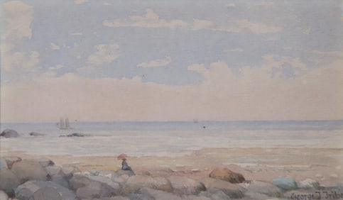 George J. Tribe Watercolor "Shoreline Scene"