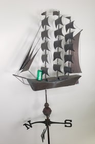 Monumental Antique Copper Clipper Ship Weathervane, early 20th century
