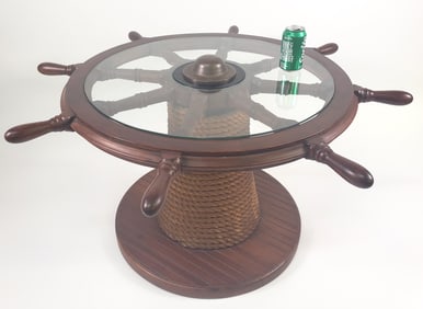 Vintage Ships Wheel Table