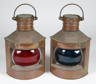 Copper Port and Starboard Ships Lights, Tung Woo, Hong Kong