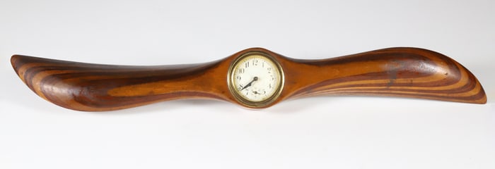 Multi-Wood Laminated Propeller with Inserted Clock, New Haven Clock Co.