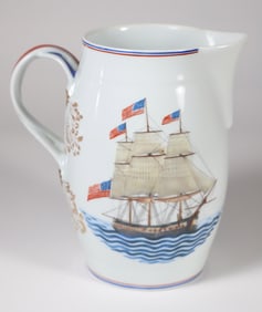 Mottahedeh Porcelain Clipper Ship Decorated Pitcher