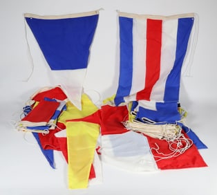 Collection of 31 Vinyl Nautical Signal Flags