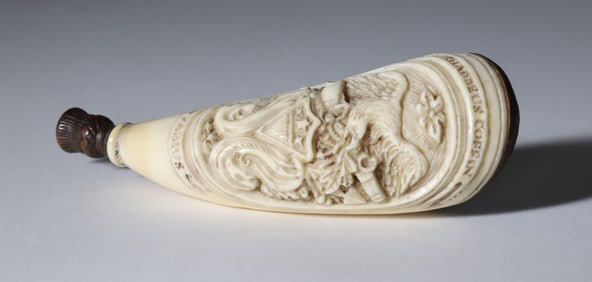 Thaddeus Coffin Shipmaster of the Nantucket Whaler "Fabius" Carved Whale Tooth Snuff Bottle, 2nd