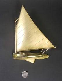 Vintage Brass Catboat Door Knocker