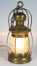 Vintage Brass Hanging Ships Lantern