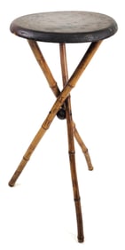 Antique Bamboo and Pine Cocktail Side Table