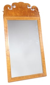 Contemporary Chippendale Style Tiger Maple Mirror