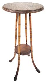 Antique Bamboo and Oak Plant Stand, 19th Century